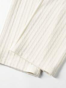 1pc Men's Apricot Loose Casual Pants, Vertical Striped Texture, Drawstring Elastic Waist, Breathable And Smooth, Not Easy To Sweat, All-Match Versatile Casual Style Trousers, Suitable For Summer Commuting And Leisure Wear - Apricot - View 8