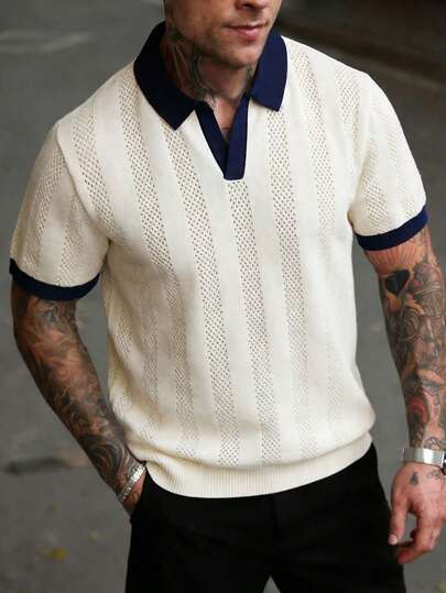 1 pieza Suéter casual de hombre, estilo vintage minimalista, versátil para el trayecto diario, moda callejera, ocio, vacaciones, exterior, running, primavera/otoño