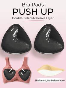 1对女士隐形双面硅胶粘性胸垫，可重复使用，上托提拉，防水加厚衬垫，适用于比基尼、泳衣和无肩带文胸 - 彩色 - 查看 17