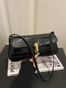 2026 Spring/Autumn New Arrival Unique Chic Baguette Bag, Underarm Bag, Minimalist Shoulder Handbag For Women - Black - View 1