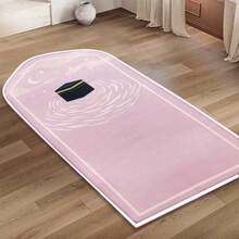 1pc Cute Asymmetrical Shape Plush Carpet, Non-Slip Washable Carpet Suitable For Religious Places And Home Prayer - Cartoon - View 2