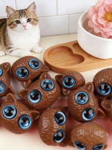 1/2/7/10/20/30/50颗装 多色可爱大眼睛小黑猫树脂珠，适用于DIY手链项链首饰制作材料 - 貓咪 - 查看 5