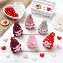 8pcs Silicone Valentine's Day Beads, Heart Fairy Elderly Beads, Suitable For DIY Beading Pens, Keychains, Decorations, Creative Handicrafts - Loving Elderly - View 3
