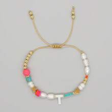 1pc Women's Fashion Pearl Letter A-Z Bracelet, Minimalist Luxury Style Accessory - Multicolor - View 26