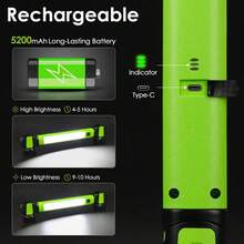 Work Light, 2500LM Bright LED Work Lights, 5200mAh Rechargeable Magnetic Underhood Work Light With Hooks, Cordless Battery Powered Mechanic Light For Car Repairing/Inspection/Garage/Workshop/Emergency Multifunctional Flashlight Portable Flashlight - Apricot - View 4