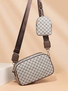 Bolso de cámara vintage de alta gama de moda retro y elegante para mujer - Gris - Ver 1