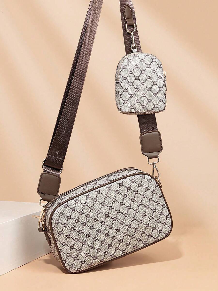 Bolso de cámara vintage de alta gama de moda retro y elegante para mujer - Gris - Ver 1