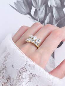 XUJIA 1件女士莫桑鑽戒指 925純銀訂婚戒指 圓形莫桑鑽銀戒 結婚週年女士新娘珠寶禮物 - RMO-051 - 查看 8
