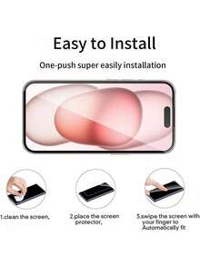 2片装9H硬度钢化玻璃屏幕保护膜，兼容 17/17 Pro/17 Pro Max/17 Air/16/15/14 Plus/13/12 Mini/11 Pro Max，也适用于X、XR、XS Max，防爆、防摔、防刮、防水，兼容手机壳，情人节礼物 - 無色 - 查看 5