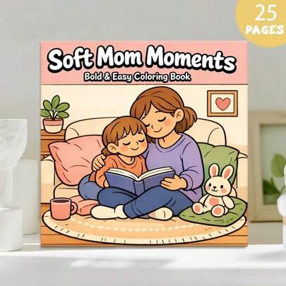 (Upgraded Deluxe Version, Thicker Paper, 20.5*20.5cm) "Gentle Mother's Coloring Pages - 25 Gentle And Warm Mother's Day Line Art Designs", Suitable For Couples And Families, Suitable For Gatherings, Valentine's Day, Birthday And Other Holidays. Painting And Learning Supplies, 25 Pages, Book, Coloring Book, Learning Supplies, School, Christmas, Halloween, Birthday, Back To School Gift, Coloring Book, Adult Coloring Book