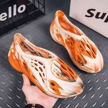 Foam Runners Shoes For Men Women Soft Cloud Slides Slippers Non-Slip Walking Sandals Beach Platform Pillow Sandals Lightweight Slip-On Foam Runners Outdoor Quick-Drying Sports Slides - 橘色 - 查看 3