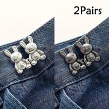Detachable Rabbit Design Waist Button, Denim Waist Extender Adjustable Elastic Waist Button - Multicolor - View 16