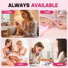 升级版无线电动美甲钻，配备12个钻头，便携式电动修甲美足工具，电动指甲抛光器，500mAh - 彩色 - 查看 3