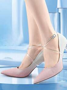 1 双透明鞋带环绕脚踝，隐形高跟鞋防滑鞋带，适合女士凉鞋女式高跟鞋 - 無色 - 查看 2