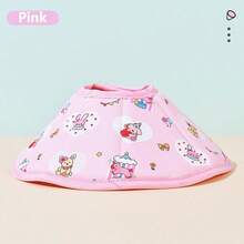 1pc Adjustable Cat/Small Dog Elizabethan Collar, Cartoon Cat Design, Waterproof, For Post-Surgery Anti-Licking - Pink - View 12