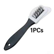 1/10pcs Suede And Nubuck Leather 4-Way Shoe Brush, Multi-Surface Cleaning Brush, Suitable For Nubuck And Suede Snow Boots Care Set - Black and White - View 12