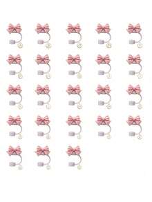 一套包含草帽和杯套，草帽采用可爱的蝴蝶结设计，印有A-Z字母（不含Q/U/X），配有可重复使用的硅胶防尘杯套和吸管塞，是厨房/圣诞礼物的理想之选。 - 彩色 - 查看 3