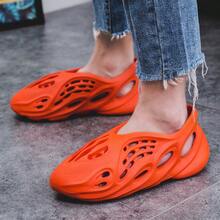 Foam Runners Shoes For Men Women Soft Cloud Slides Slippers Non-Slip Walking Sandals Beach Platform Pillow Sandals Lightweight Slip-On Foam Runners Outdoor Quick-Drying Sports Slides - 橘色 - 查看 6