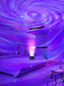 LED北极光投影夜灯 - USB供电,ABS塑料材质,适用于星空投影,带遥控器,营造北极光效果,适用于卧室、客厅、办公室装饰,是圣诞节、生日派对、家庭影院的理想之选 - 营造氛围照明,温馨氛围,星空设计,高品质投影,装饰照明,活动策划 - 彩色 - 查看 5