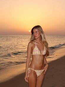 2026 Women's Beach Summer Swimsuit Set Random Print Spaghetti Strap Sexy Bikini , Summer Outfits,Elegant,Valentine's Day,Beach,Vacation,Carnival,Casual,Chic,Summer Outfits,Summer Holiday Outfits,Spring,Valentine Outfits For Women,Carnival. - Nhiều màu - Xem 3