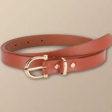 5pcs Chain Circle Buckle Black & White Multifunctional Denim Belt, Suitable For Daily Life - A - View 2