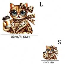 1pc/2pcs/3pcs Leopard Print Kitten Pattern Suitable For T-Shirts, Hoodies, Pillows, Backpacks And Handbags, Ideal Holiday Gifts, Holiday Gift Items | Holiday Design | Printing - L - View 4