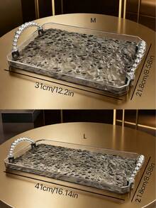 1/2 件透明亚克力化妆托盘，坚固耐用，易于清洁的化妆品收纳盒 - 無色 - 查看 9