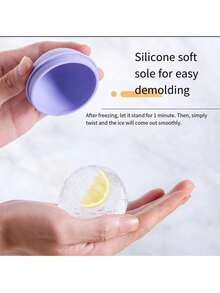 1/4Pcs 2.5in Silicone Ice Ball Maker Sphere Ice Mold For Whiskey Cocktails Kitchen Tool - Multicolor - View 10