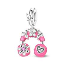 1 件镀银花卉系列 - 竖琴猫兔画板吊坠，适用于 3 毫米手链 DIY 串珠，女士时尚饰品，节日生日礼物 - 彩色 - 查看 13