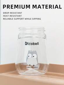 1 pieza Taza con pajita de 240ml con diseño de dibujos animados para niños, taza de entrenamiento anti-atragantamiento para bebés, material de Tritán, a prueba de fugas y anti-caída, con asa y escala de medición, adecuada para bebés de 6 meses en adelante, uso en casa, al aire libre, jardín de infantes, taza linda, regalo para fiestas - Águila gris - Ver 3