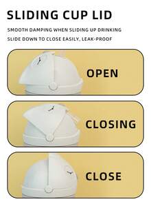 1 pieza Taza con pajita de 240ml con diseño de dibujos animados para niños, taza de entrenamiento anti-atragantamiento para bebés, material de Tritán, a prueba de fugas y anti-caída, con asa y escala de medición, adecuada para bebés de 6 meses en adelante, uso en casa, al aire libre, jardín de infantes, taza linda, regalo para fiestas - Águila gris - Ver 4