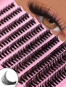 200pcs Faux Mink Eyelashes Cluster Lashes 0.07D 8-16mm Mix Natural Eyelashes Extension Volume Individual Eyelash Cluster Makeup Tools Lash Clusters - D - View 6