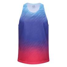Chaleco deportivo para hombre, camiseta sin mangas de secado rápido para correr y maratón, camiseta ultraligera de poliéster para pista y campo - amarillo azul - Ver 1