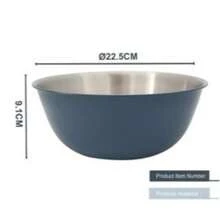 Nesting Stainless Steel Mixing Bowls Set, Matte Colored Exterior Metal Salad Bowls, Stackable Nesting Multi-Size Metal Mixing Bowls, Serving Prep Bowls For Kitchen Baking, Salad, Fruit, Noodles, Food Storage - Navy Blue - View 12