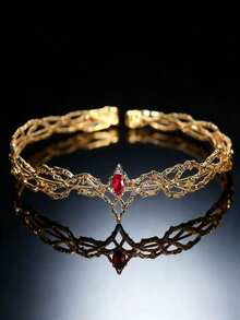 1/2件套闪亮波西米亚公主皇冠套装，镶嵌钻石，优雅迷人，适合派对和节日佩戴 - 彩色 - 查看 13