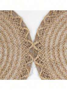 Linen Woven Placemats Kitchen Decorative Round Table Mats For Holiday Parties, Birthday Parties, Rustic Outdoor Table Decorative Mats Bohemian Style Placemats Suitable For All Seasons 1/4/6/12 Pieces (Outer Edge Pattern)-ASDQF - Maroon 1PCS - View 9