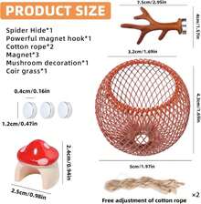 Jumping Spider Hide Enclosure Habitat With Decoration Anlter, Mushroom Decor Pet Spider Hideout Nest Climbing Pet Spider Hideout Enclosure Accessories - ColorA - 查看 2