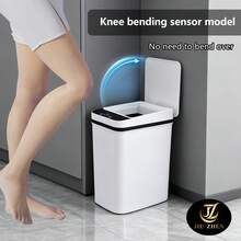 2pcs Non-Contact Automatic Sensor Trash Can, 1.81 Inch Height, Compact Slim Smart Electric Garbage Bin For Bedroom, Office And Kitchen. Sensor Trash Can Suitable For Kitchen, Bathroom, Bedroom, Laundry Room, Office And RV. Plastic Trash Can/Kitchen Trash Can/Office Trash Can/Bathroom Trash Can. Christmas And Halloween Home Decor, No Obstruction Above When In Use. - Multicolor - View 9