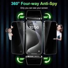 1Pc Privacy Screen Protector 4 Way 360 Degree Privacy Screen Protector Full Coverage Anti Scratch Anti Spy Tempered Glass Film, 9H Hardness, Scratch-Resistant, Anti-Fingerprint, Anti-Spy, Anti-Shock, Easy Installation Screen Protection Essentials, Applicable To Daily Shield, Office, Home Daily Shield Office Home Phone Screen Protector Phone Accessories - 1Pc - View 8