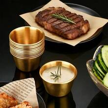 12pcs Stainless Steel Dipping Sauce Bowls, 45ml Mini Reusable Condiment Cups, Suitable For Home, Restaurant, School Supplies - Multicolor - View 6