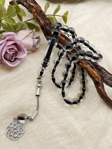 1串优雅手持念珠，10毫米45颗半透明珠子，日常佩戴阿拉伯祈祷计数手链 - 彩色 - 查看 6