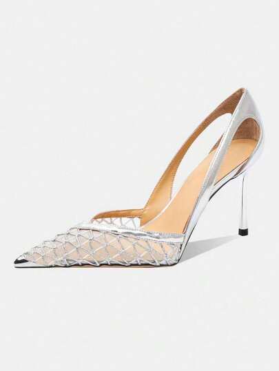 Unique Woven High Heel Design Fashionable Pointed Toe Sandals For Women, Summer 2025 New Arrival,Wedding Outfits