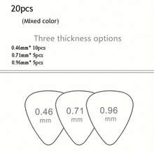 20pcs/50pcs/100pcs Guitar Picks, Unique Guitar Gift, Suitable For Bass, Electric Guitar And Acoustic Guitar, Includes 0.46mm, 0.71mm, 0.96mm Thickness, ABS Material, Random Color - Multicolor - View 11