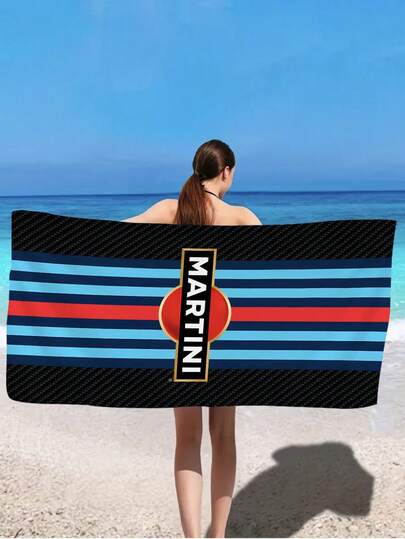 MARTINI 活力条纹沙滩巾，以其现代简约的设计，点亮您的每一次旅程。采用超细纤维材质，吸水性强，速干性能好，是沙滩日光浴、游泳派对和户外露营的便捷时尚伴侣。