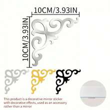 10 piezas Pegatinas decorativas de espejo con patrón geométrico, pegatinas de espejo de acrílico autoadhesivas, adecuadas para pared de fondo del hogar, sala de estar, dormitorio, estudio, oficina, gabinete de cocina y otra decoración del hogar, papel tapiz DIY para pared/baño Pegatinas decorativas de vidrio - Multicolor - Ver 12