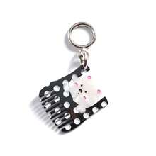 1pc 2026 Hot Selling Cute Mini Comb Keychain Pendant, Versatile Cartoon Dog Comb Bag Charm, Perfect Gift For Festival, Birthday, Valentine's Day, Interesting Present - Multicolor - View 5