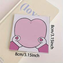 1pc Handheld Heart-Shaped Toast Series Notebook, Comes With 50 Sheets Non-Stick Memo Pads - Suitable For Office, School, Home Organization, Strawberry Themed Supplies - Multicolor - View 9