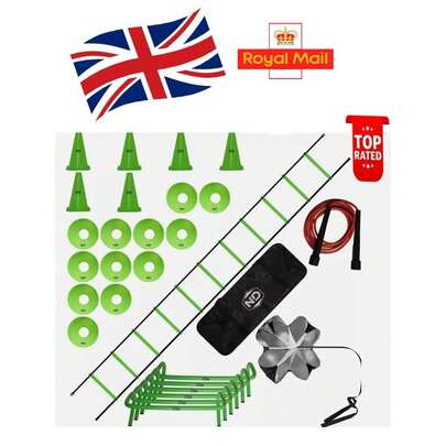 ND Agility Kit Speed Reaction Cones Ladder Football Rugby Training Equipment