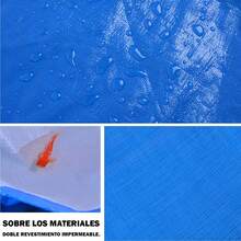 Membrana Impermeable Reforzada de Alta Resistencia, Resistente a la Lluvia Azul, 16 Milésimas de un Pulgada, Recubrimiento de Doble Cara, Protección UV, Resistencia al Desgarro y Bordes con Doble Refuerzo. Adecuada para Techos, Patios, Piscinas, Barcos y Cubiertas de Vehículos. Versátil para Uso en Exteriores, Esencial para Camping y Autocaravanas. - 3 x 4 metros - Ver 5