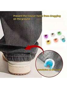 4/6-Piece Seamless Leg Adjuster Clips, Concealed Leg Adjusters To Prevent Pants From Dragging On The Ground, Secure And Discreet Fastening Method, Easy To Use Without Sewing, Suitable For Jeans And Trousers. - A - View 2